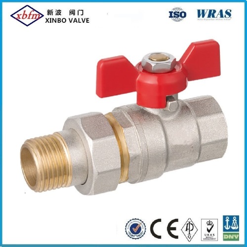 Brass Gas Ball Valve with Red Butterfly Handle Mxm