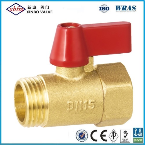 Brass Gas Ball Valve with Red Butterfly Handle Mxm