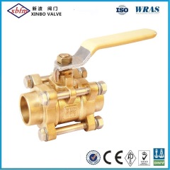 3 PCS Bronze   Ball Valve with Lockable Handle