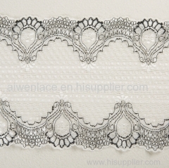 Spandex Nylon White Drawnwork Width 18cm Lace Trimming for Sexy Women Dress