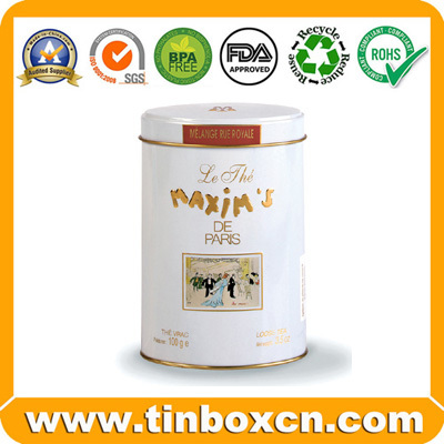 Metal Tea Canister Tea Can for Metal Food Packaging Round Tea Tin Box