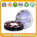 Round Chocolate Tin Box for Food Packaging Metal Chocolate Can