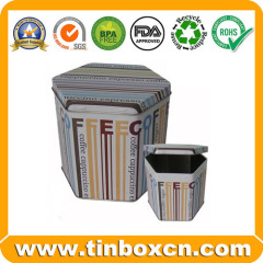 Round Tin Coffee Metal Can with Food Grade Coffee Tin