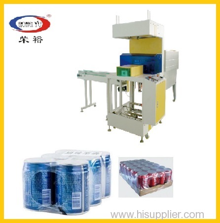 Automatic sleeve wrapping and shringing machine for Bottled drinks