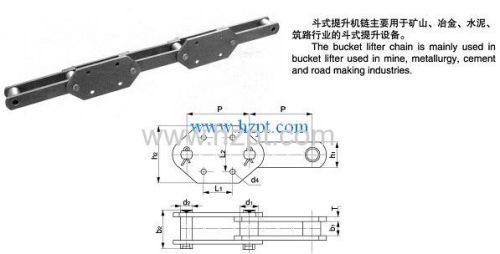 Bucket Elevator Chain Cement Mill Chain NE100 NE150 NE300For Mine metallurgy  cement  road construction