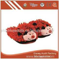 Kids Fuzzy Ladybug Slippers