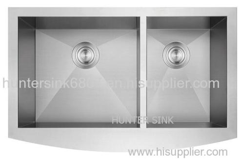 UPC certificated 20 gauge kitchenware sus304 stainless steel double bowl topmount drawn kitchen sink