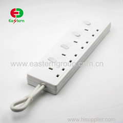 UK type 13A/240V extension lead Surge Protector with 4 Rotating Outlets