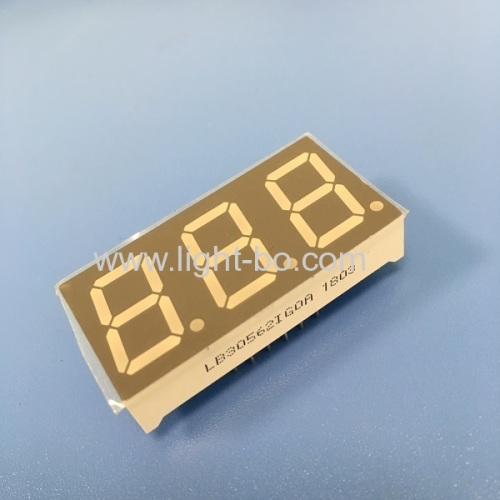 Pure Green Triple digit 0.56 common anode 7 segment led display for instrument panel