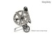 metal folding hose reel cart w/ hose guide