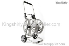 metal folding hose reel cart w/ hose guide