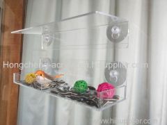 detachabl acrylic bird feeder with sliding tray factory wholesale