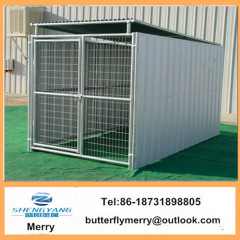 5'X10' metal tubing welded wire mesh dog kennel with roof shelter and 1dog runs