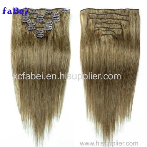 cheap 100% virgin human grey color clip in hair extensions for black women unprocessed remy clip in hair extensions fre