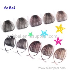 Hot Sale Wholesale Silky Straight Front Neat Bangs Clip In Hair Fringe Extension Fake Hair Fringe Piece