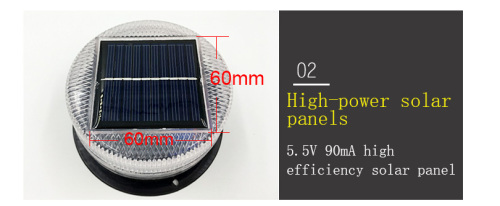 Red and blue flashing solar warning light