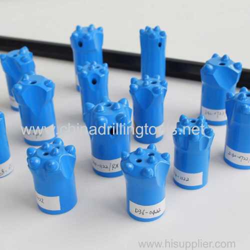 D38mm tapered button bit for H19 H22 and H25 taper drill rod