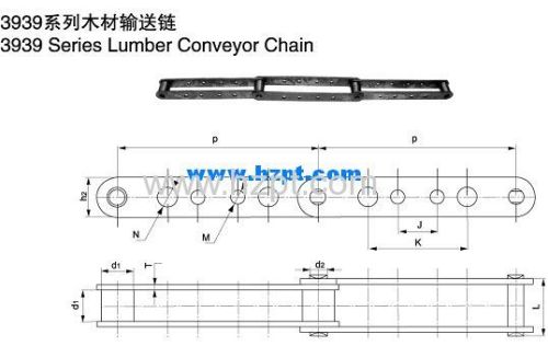 High Quality Conveyor Chain D3939-B40 D3939-B44 For Lumber