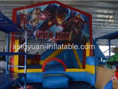 Inflatable Iron Man bouce house with slide