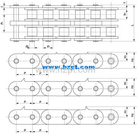 Sharp Top Chain 100-2-2PAD 100-2-SD 100-2-4PAD For Wood Industry