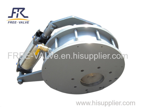 Pneumatic Ceramic Rotary Double Disc Gate Valve/Anti wear ceramic rotary gate valve /Ceramic Swing Disc charging Valve