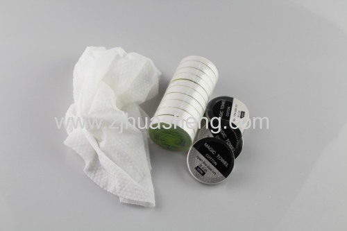 100% viscose spulance nonwoven tablet compressed towel for cleaning