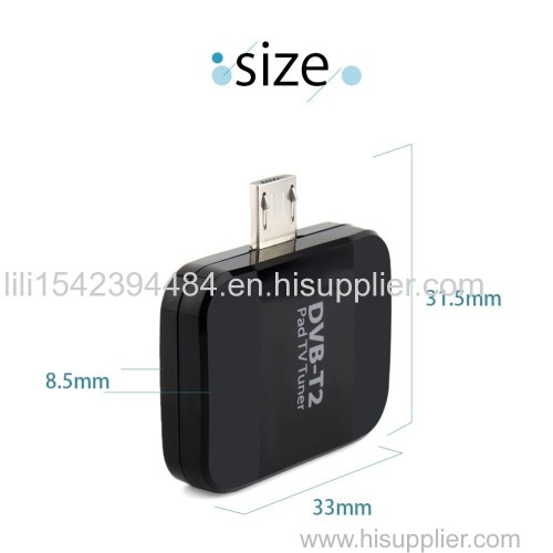 Full HD DVB T2 micro USB TV tuner receiver for Android phone/tablet pad Watch DVB-T2 DVB-T TV