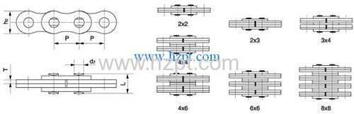 Leaf chain LH2444 LH2488 LH2466 For Forklift Truck Lifter