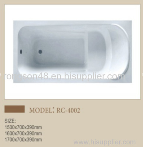 Wholesale Euro hotel home apartment good sale design bathroom white drop in acrylic tube in cheap price