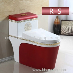 Modern golden sanitary ware bathroom luxury two piece washdonw toilet bowl wc from chaozhou manufacturer