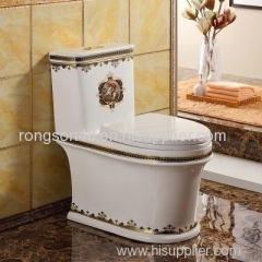 Modern golden sanitary ware bathroom luxury two piece washdonw toilet bowl wc from chaozhou manufacturer