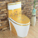 Modern golden sanitary ware bathroom luxury two piece washdonw toilet bowl wc from chaozhou manufacturer