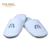 White embroidery logo hotel bedroom guest slippers