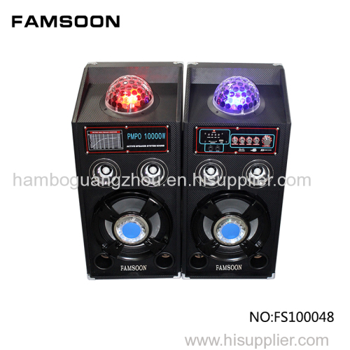 8"inch ac dc power cable speaker non rechargeable disco ball flashing lights speaker trolley rechargeable speaker