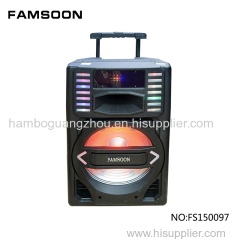 8"inch ac dc power cable speaker non rechargeable disco ball flashing lights speaker trolley rechargeable speaker
