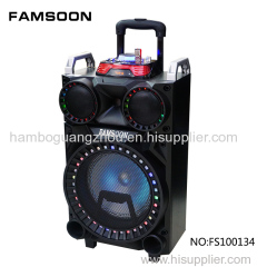 8"inch rechargeable speaker flashing lights speaker trolley rechargeable audio battery speaker