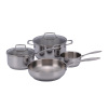 Straight shape 8 pcs stainless steel amc cookware with glass lid ceramic non stick coated available