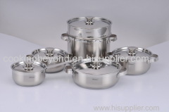 US cheap 11 pcs stainless steel cookware set with wire handles supply