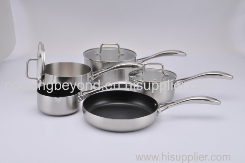Non stick stainless steel cookware 7 pcs