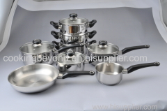 Bakelite stainless steel cookware set for Europe market