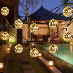 Solar Powered Strand Lighting for Christmas Outdoor Garden Party Home Decoration