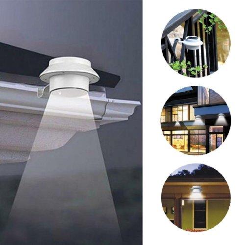 3 LED Solar Outdoor Lights Fence Pathway Garden Lamp