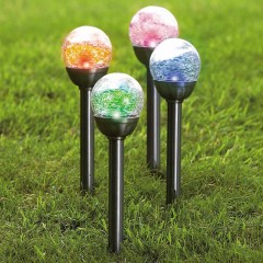 Glass Globe Solar Lights Color-Changing Solar Lights Stainless Steel Solar Path Lights