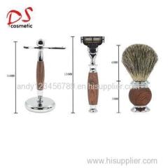 Dishi luxury 3 layer silvertip badger hair shaving brush and stand shaving set