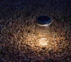 Solar Table Mason Glass Jar Lights