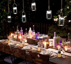 Solar Table Mason Glass Jar Lights