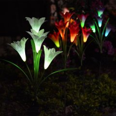 Solar Lily Flower Outdoor Garden Stake Lights