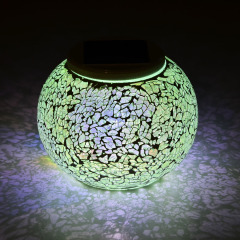 Solar Glass Mosaic Table Lighting Changing Colorful Lantern