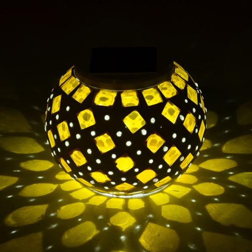 Night Lamp Mosaic Table Light Solar Powered
