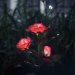 Red Rose Shape Garden Decoratiom Solar LED Pathway Lamp